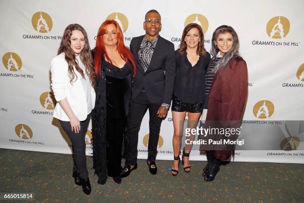 Singers Joy, Wynonna, Mario, Martina McBride, and Kirstin Maldonado at The Recording Academy®'s 2017 GRAMMYs on the Hill® Awards on April 5 to honor...