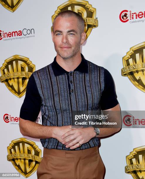 Actor Chris Pine attends the Warner Bros. Pictures presentation during CinemaCon at The Colosseum at Caesars Palace on March 29, 2017 in Las Vegas,...