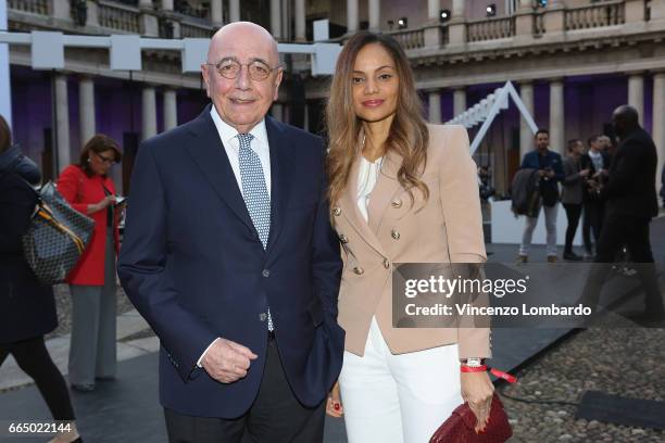 Adriano Galliani and Helga Costa attend Audi City Lab on April 5, 2017 in Milan, Italy.