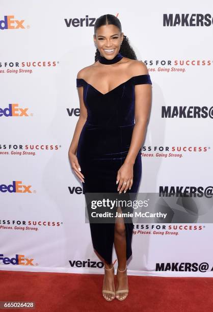 Model Kamie Crawford arrives at Dress for Success 20th Anniversary Gala at Cipriani Wall Street on April 5, 2017 in New York City.