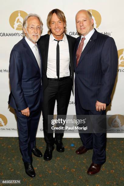 President of National Academy of Recording Arts and Sciences Neil Portnow, musician Keith Urban, and Chair of the Board for The Recording Academy...