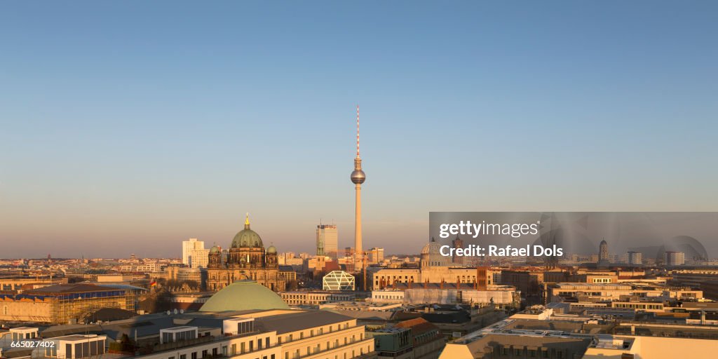 Panoramic view of Berlin at sunset