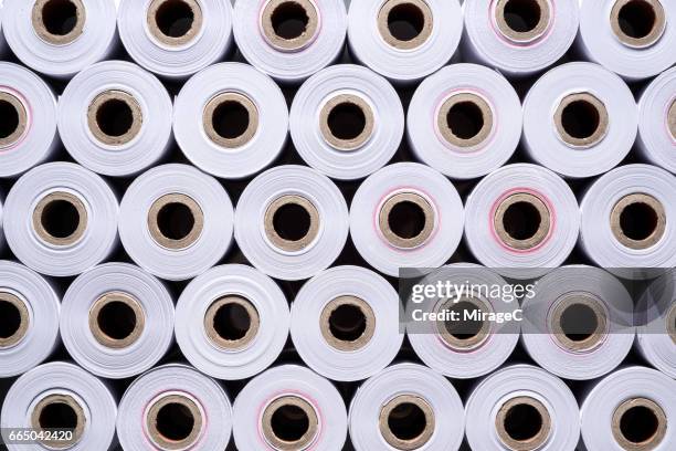 full frame shot of paper rolls - paper industry stock-fotos und bilder