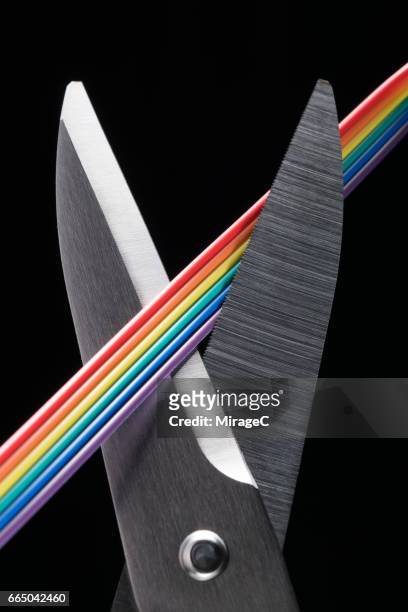 scissors blade cutting wire - wire cut stockfoto's en -beelden