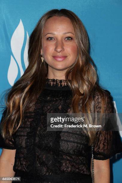 Designer Jennifer Meyer attends The Simon Wiesenthal Center's 2017 National Tribute Dinner at The Beverly Hilton Hotel on April 5, 2017 in Beverly...