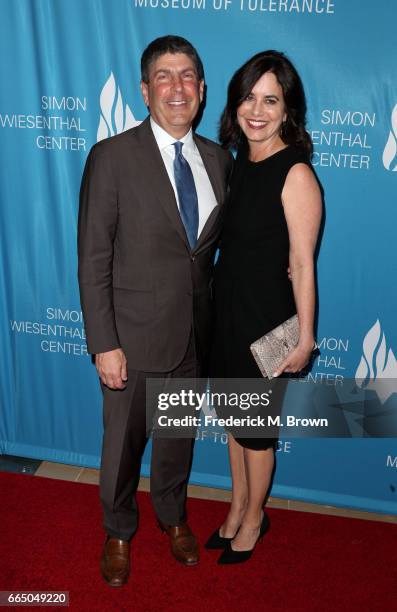 Jeff Shell and Laura Shell attend The Simon Wiesenthal Center's 2017 National Tribute Dinner at The Beverly Hilton Hotel on April 5, 2017 in Beverly...