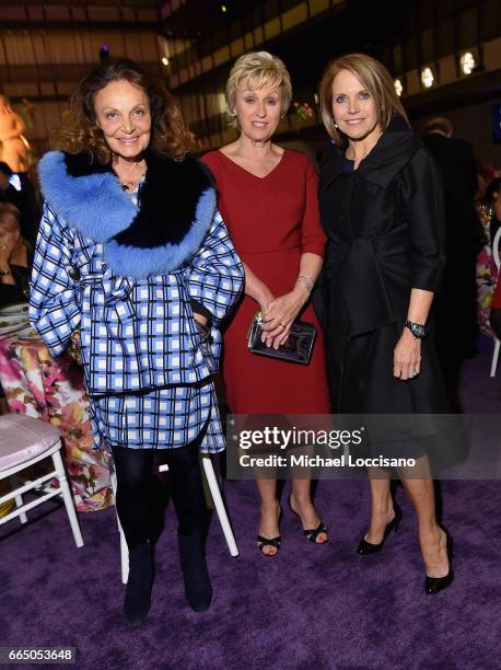 Diane Von Furstenberg, Tina Brown, Katie Couric attends the Eighth Annual Women In The World Summit at Lincoln Center for the Performing Arts on...