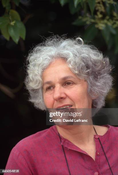 French actress and theater director Ariane Mnouchkine during a press conference at the Avignon Festival.