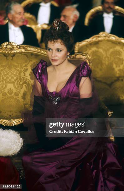 Laura Antonelli acting in the 1976 Italian movie L'Innocente , director Luchino Visconti's last film, based on an 1892 novel by Gabriele D'Annunzio....