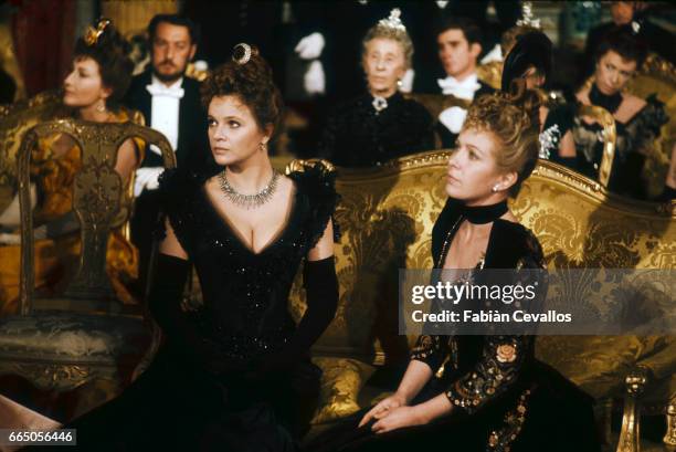 Laura Antonelli and Marie Dubois acting in the 1976 Italian movie L'Innocente , director Luchino Visconti's last film, based on an 1892 novel by...