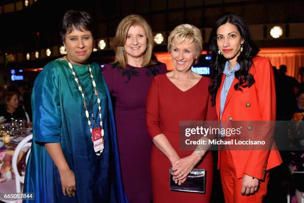 Barkha Dutt, Arianna Huffington, Tina Brown, Huma Abedin attend the Eighth Annual Women In The World Summit at Lincoln Center for the Performing Arts...