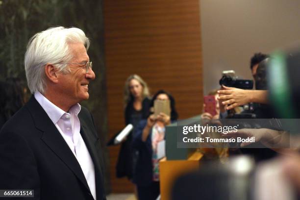 Richard Gere attends the Premiere Of Sony Pictures Classics' "Norman" at Linwood Dunn Theater at the Pickford Center for Motion Study on April 5,...