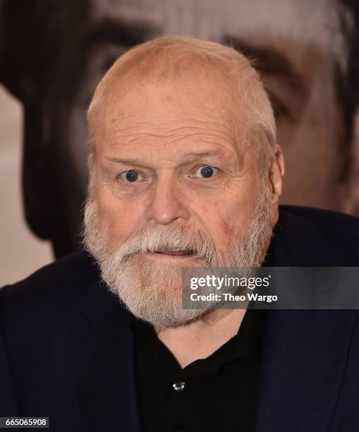 Brian Dennehy attends "Present Laughter" Broadway Opening Night - Arrivals & Curtain Call at St. James Theatre on April 5, 2017 in New York City.