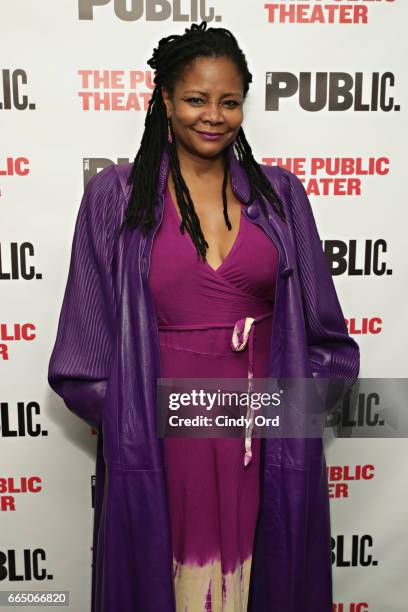 Actress Tonya Pinkins attends the "Gently Down the Stream" opening night at The Public Theater on April 5, 2017 in New York City.