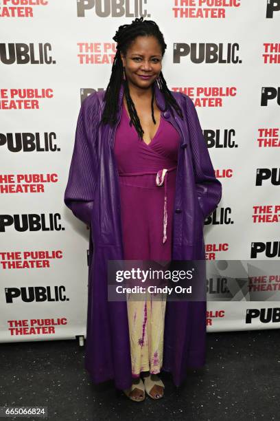 Actress Tonya Pinkins attends the "Gently Down the Stream" opening night at The Public Theater on April 5, 2017 in New York City.