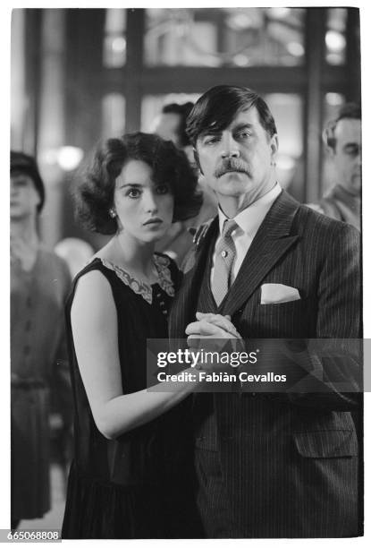 French actress Isabelle Adjani and British actor Alan Bates on the set of Quartet directed by American James Ivory. Isabelle Adjani won the best...