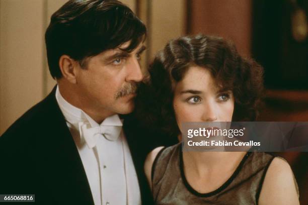 British actor Alan Bates and French actress Isabelle Adjani on the set of Quartet directed by American James Ivory. Isabelle Adjani won the best...