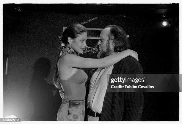 Director Marco Ferreri and actress Ornella Muti during the filming of Tales of Ordinary Madness. The film is the story of an alcoholic poet and a...