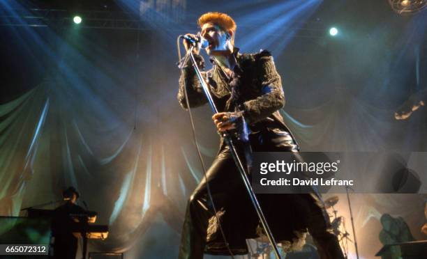 British singer and songwriter David Bowie on stage at the Zenith Omega concert hall in Toulon.