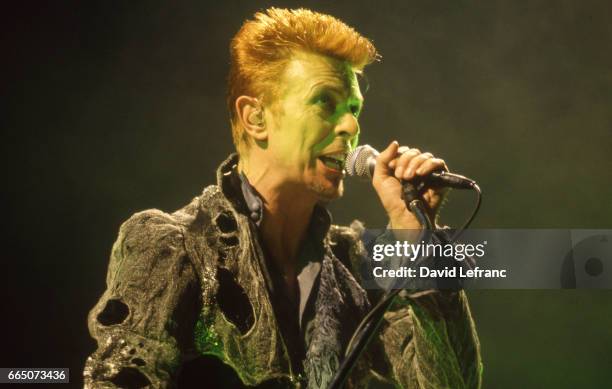 British singer and songwriter David Bowie on stage at the Zenith Omega concert hall in Toulon.