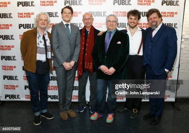 Sean Mathias, Gabriel Ebert, Martin Sherman, Harvey Fierstein, Christopher Sears and Oskar Eustis attend "Gently Down The Stream" opening night at...