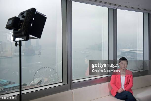 Li Ting, chief executive officer of Yunfeng Financial Group Ltd., listens during an interview in Hong Kong, China, on Thursday, April 6, 2017....