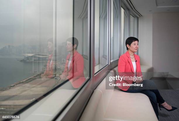 Li Ting, chief executive officer of Yunfeng Financial Group Ltd., listens during an interview in Hong Kong, China, on Thursday, April 6, 2017....