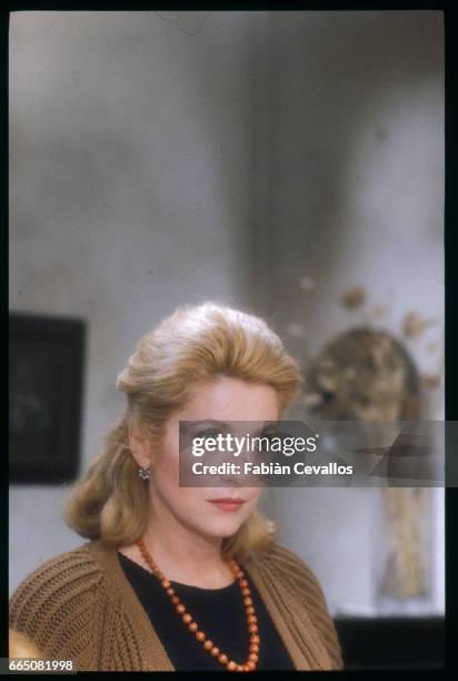 The French actress Catherine Deneuve, on the set of the movie Pourvu que ce soit une fille, or Let's hope it's a girl, originally Speriamo Che Sia...