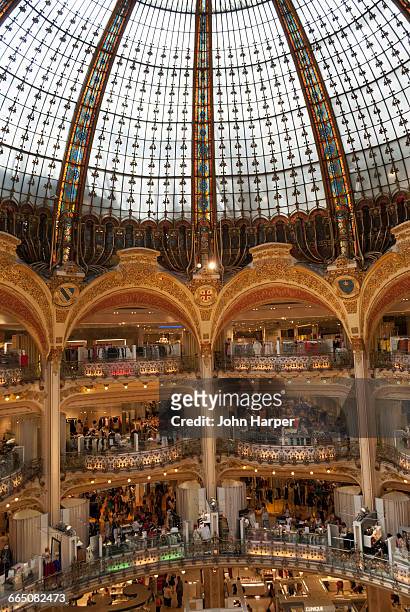 galeries lafayette, paris, france - galeries lafayette stock pictures, royalty-free photos & images