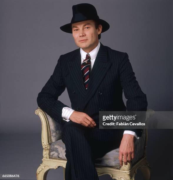 Austrian actor Klaus Maria Brandauer poses for a portrait during the shooting of the 1988 movie Burning Secret, or Brennendes Geheimnis in German....