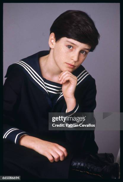 Young actor, David Eberts, poses for a portrait during the shooting of the 1988 movie Burning Secret, or Brennendes Geheimnis in German. Directed by...