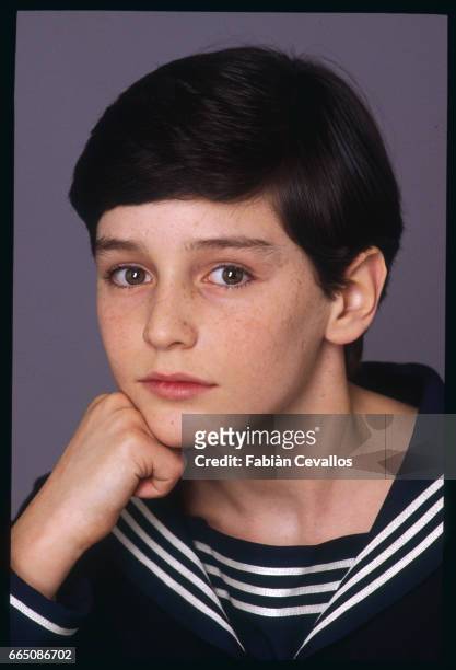 Young actor David Eberts poses for a portrait in a studio during the shooting of the 1988 movie Burning Secret, or Brennendes Geheimnis in German....