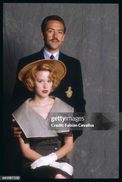 Studio shot of actors Robert Lindsay and Molly Ringwald.