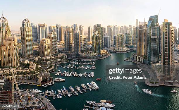 view over dubai marina, united arab emirates - dubai marina stock pictures, royalty-free photos & images