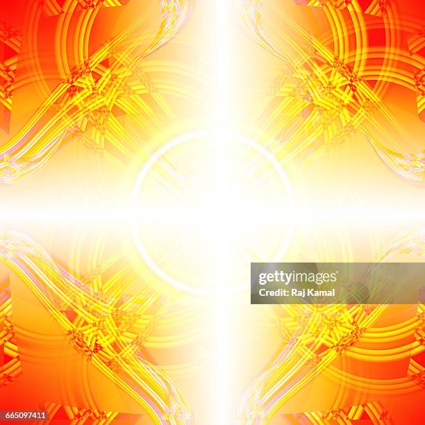 glowing overlapping shapes pattern - white studio background stock illustrations