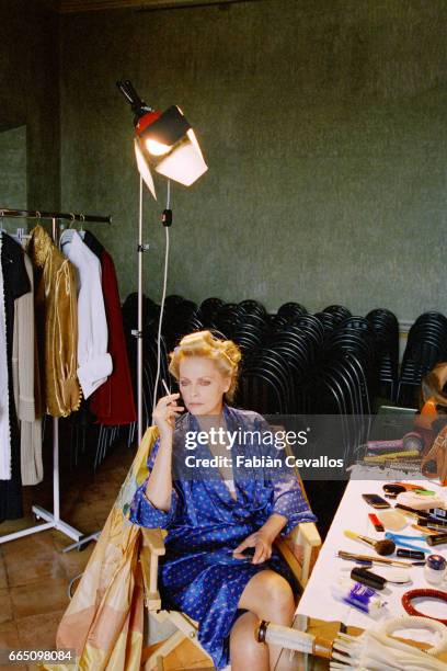 Italian actress Virna Lisi at Hotel Hassler, in Rome.