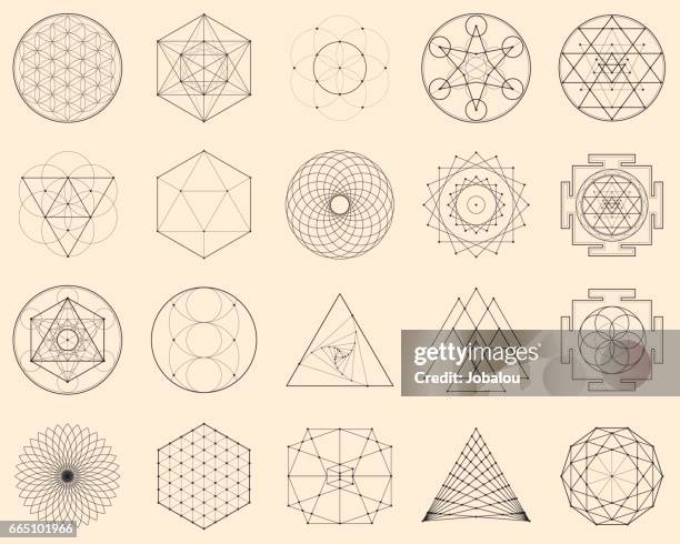 ilustrações de stock, clip art, desenhos animados e ícones de esoteric spiritual geometry - etéreo