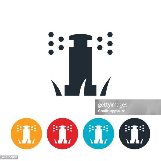 ilustrações de stock, clip art, desenhos animados e ícones de lawn sprinkler icon - sprinkler