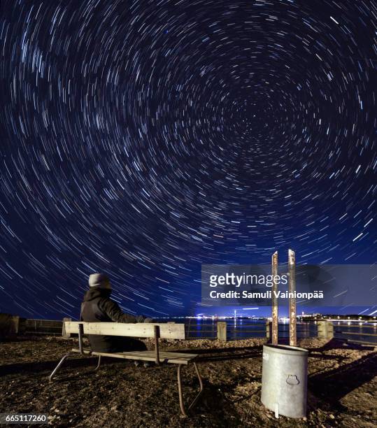 winter stargazing in tampere - tampere finland stockfoto's en -beelden