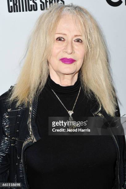 Penelope Spheeris arrives at the Premiere of 'SHOT! The Psycho-Spiritual Mantra of Rock' at Pacific Theatres at The Grove on April 5, 2017 in Los...