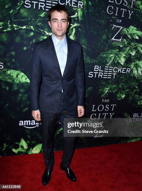 Robert Pattinson arrives at the Premiere Of Amazon Studios' "The Lost City Of Z" at ArcLight Hollywood on April 5, 2017 in Hollywood, California.