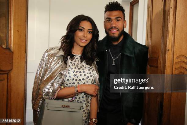 Eric Maxim Choupo-Moting and his wife Nevin attend the La Martina get together at their showroom on April 5, 2017 in Duesseldorf, Germany.