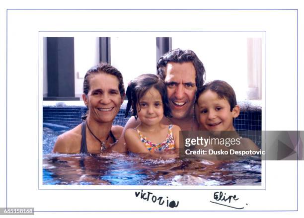 Infante Elena with husband Jaime de Marichalar, their son Juan Froilan and their daughter Victoria Federica. | Location: Madrid, Spain.