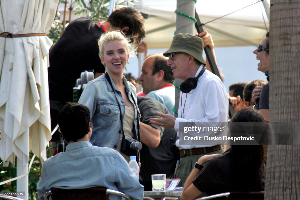 Spain - Scarlett Johansson and Woody Allen - Movie Set