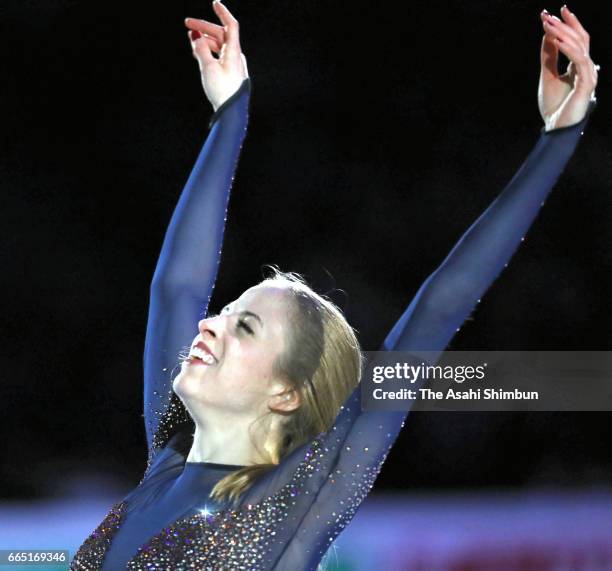 Carolina Kostner of Italy performs in the gala exhibition during day five of the World Figure Skating Championships at Hartwall Arena on April 2,...