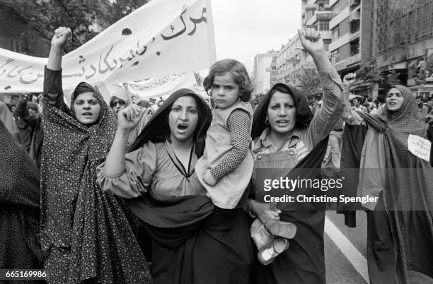 Women in the streets during the May 1st demonstration.