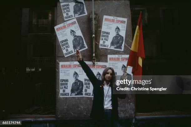 People gather in a fascist demonstration to celebrate the 6th anniversary of the death of Spanish dictator General Francisco Franco and the 45th...