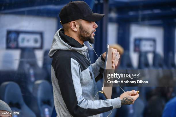Layvin Kurzawa of PSG during the French National Cup Quarter Final match between Us Avranches and Paris Saint Germain at Stade Michel D'Ornano on...