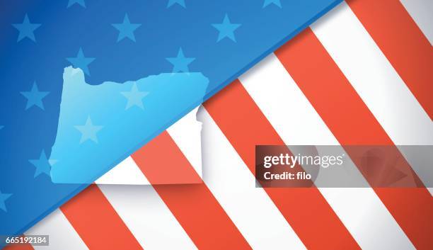 oregon patriotic flag background - portland oregon stock illustrations