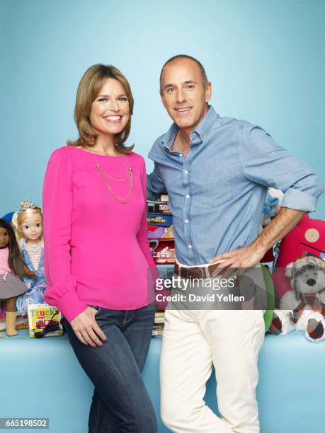 Television personalities Matt Lauer and Savannah Guthrie are photographed for USA Weekend on July 13, 2010 in New York City.